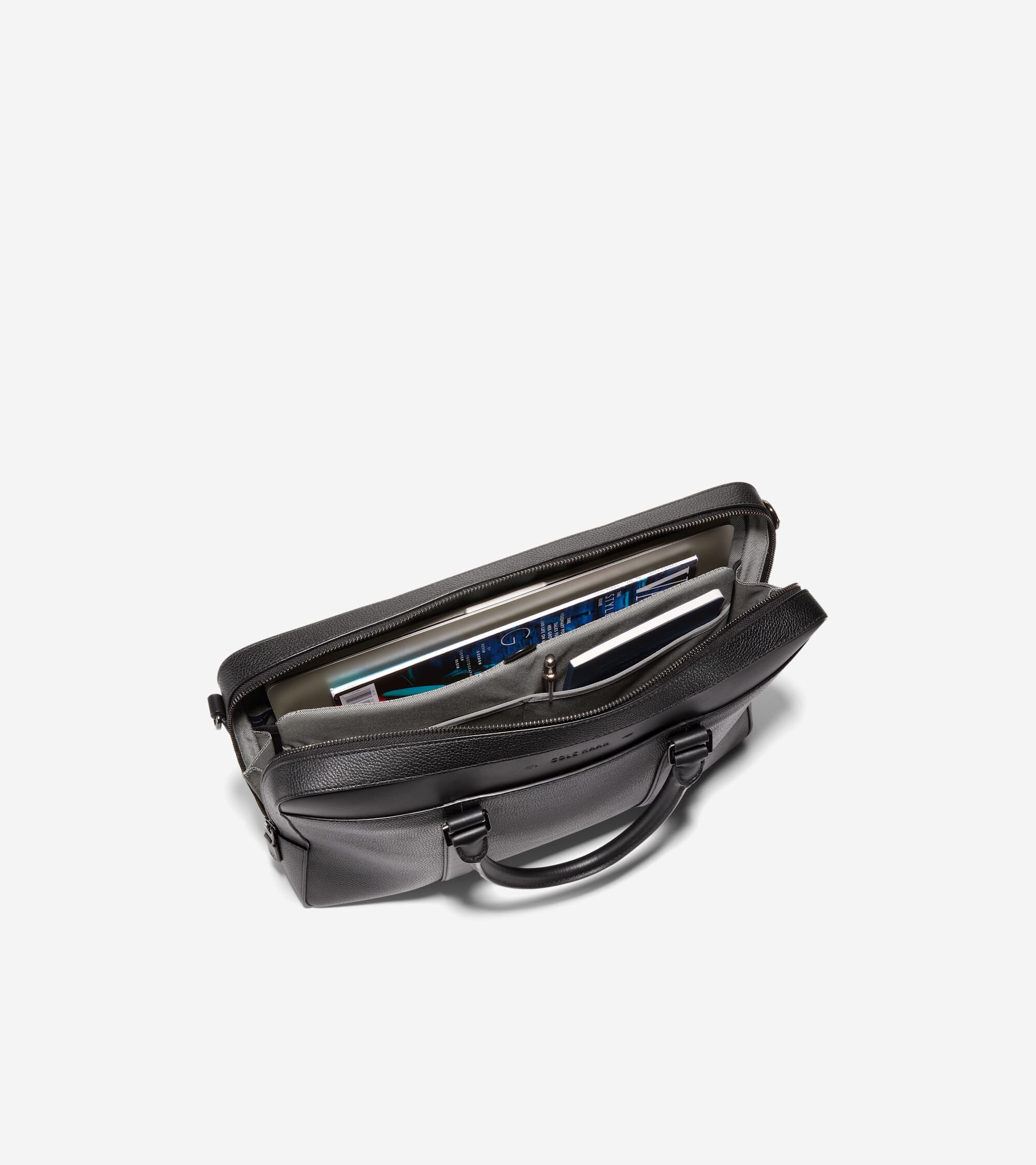 Triboro Briefcase in Black Cole Haan